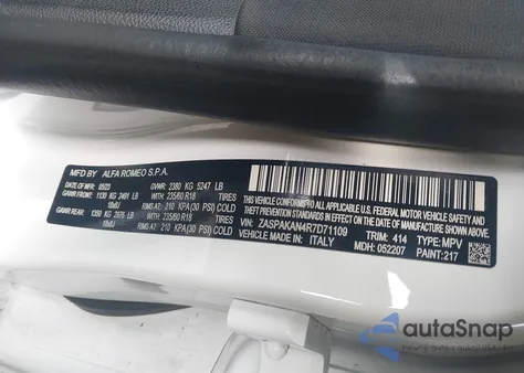 2024 Alfa Romeo Stelvio Sprint Awd from USA, damaged, VIN ZASPAKAN4R7D71109